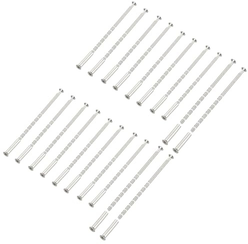 PATIKIL 20 Satz Kreuzschlitz Verbindungsschraube mit M4x100mm Hülsenschrauben M4x25mm Hülsenmutter, Metall Verbindungsschrauben Set für Schublade Schrank Tür Fenster, Silber Möbelschrauben