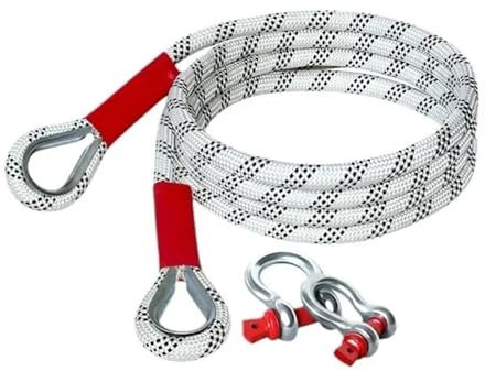 EGUIAS otfall-Abschleppgurt Auto-Abschleppseil, Outdoor-Rettungsseil, Notfallseil, 3T, 5T, 10T Abschleppseil, verdickte Stahlschnalle, Nylon-Autoseil(3m-10t)