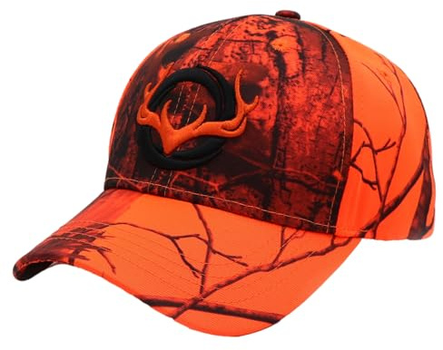 Casquette De Baseball Camouflage Casquette De Jungle Réglable avec Grand Bord Camionneur Cerf Brodée Chasse Bandeau en Coton À L'intérieur Flexible pour Hommes Femmes Sport Voyage en Plein Air