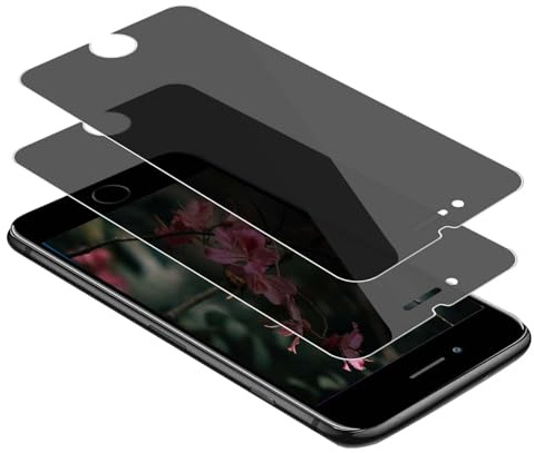 Carantee Schutzfolie für Panzerglas für iPhone 6/6s/7/8/SE 2020, 2 Stück Anti Kratzer Sichtschutzfolie, Privatsphäre, Sensitive Touch, Anti Kratzer, Privacy Anti-Spy iPhone SE Displayschutzfolie