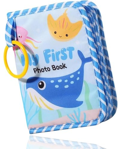 My First Photo Book Album, Photo Albums with Mirror Photos Album Soft Book | Cute Blue Albums Suitable as a Memory Gift for Birthdays