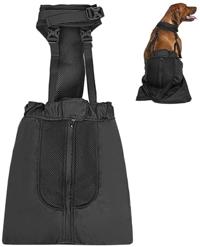 Docache Hund-Tow-Bag – Schonender Tragebeutel für gelähmte/hinterlähmte Hunde, Nylon, atmungsaktiv, inkl. Gurte & Schnallen (S)
