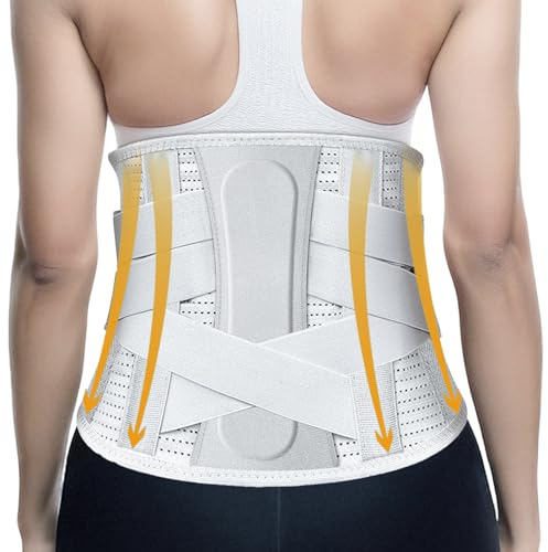 Rückenstützgürtel, Lendenwirbel Bandage für Herren & Damen, Verstellbarer Rückengurt mit Stützstreben und Lendenpolster zur Linderung von Rückenschmerzen, Ischias sowie für Arbeit und Sport (XXL)