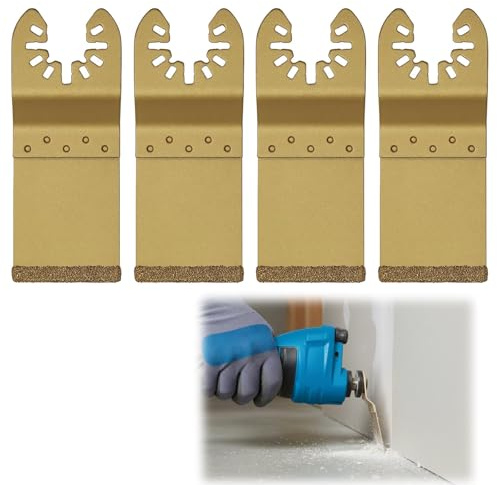 4 Pcs 35mm Carbide Multi Tool Blades, Multitool Blade Sharpener – End-Cut Design for Efficient Bricks, Plaster, Grout Removal, High Precision & Durable, Compatible with Oscillating Tools