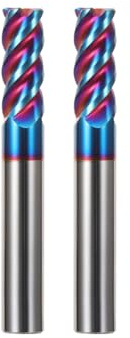 Hilpaty Hartmetall Schaftfräser 3.0 * 50mm*2, 4 Schneiden, NACO4 Beschichtet HRC65, VHM Fräser, CNC Fräser für Metall, Kohlenstoffstahl, Edelstahl, legierten Stahl
