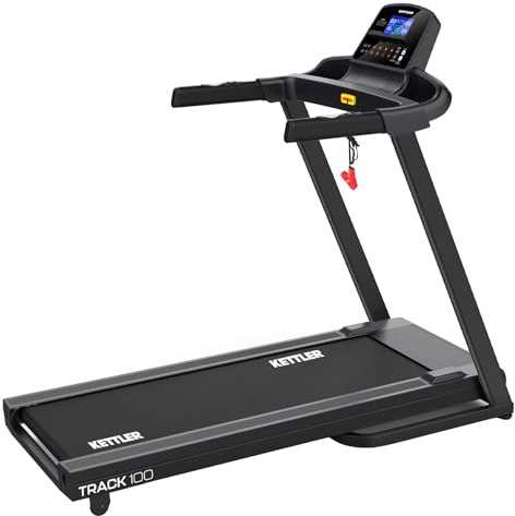KETTLER Laufband Track 100, 1,75 PS Motor, 16 km/h, 10% Steigung, 44 Programme, 125x42 cm Lauffläche, Klappbar, 100 kg Benutzergewicht