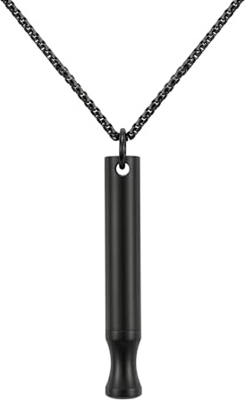 ZEXOWIJ Collar Antitabaco para Dejar de Fumar, Collar de Respiración de Acero Inoxidable para Alivio de Ansiedad y Estrés, Inhalador Natural para Hombre y Mujer, 5.1 x 0.8 cm, Negro