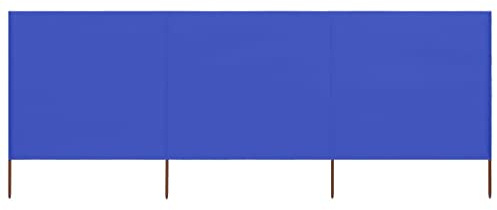 Roanoer Paravento da campeggio, 3 pezzi, 400 x 80 cm, pieghevole, in tessuto non tessuto, con pali in legno, protezione dagli sguardi indiscreti e paravento, per spiaggia, giardino e campeggio