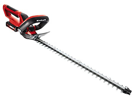 Einhell Cordless Hedge Trimmer GE-CH 1855/1 Li Power X-Change (Laser-Cut, Diamond-Ground Blades, Impact Guard, Include 2.0 Ah Rechargeable PXC Battery and High Speed Charger), 3410503