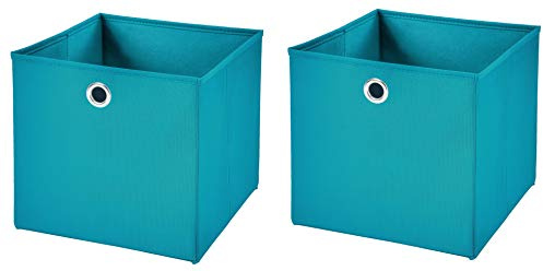 StickandShine 2er Set Türkis Faltbox 28 x 28 x 28 cm Aufbewahrungsbox faltbar