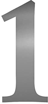Zahlen-Aufkleber Nr. 1 in silber I Höhe 100 cm I selbstklebende Haus-Nummer, Ziffer zum Aufkleben für Außen, Tür I wetterfest I kfz_485_1