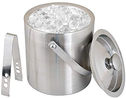 Kosma Ice Bucket Stainless Steel with Lid and Tongs | Double Wall Ice Cube Bucket - 1.5 Litre