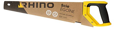 RHINO - Handsäge für Holzschnitt, PTFE-Beschichtung, Anti-Friction-Beschichtung, Universalverzahnung gehärtet, 11 Zähne/Zoll, Länge: 500 mm