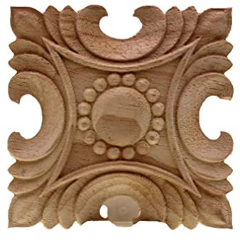 Vintage unlackierter Holzaufkleber mit geschnitztem Eck-Applikationsrahmen für Zuhause, Wandschrank, Tür, dekoratives Miniaturhandwerk, 15 cm, 10 Stück