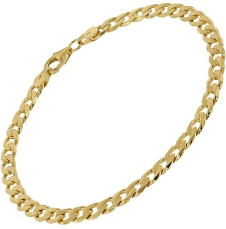 trendor Panzer-Armband Silber 925 vergoldet 5 mm Breite 51320 | zauberhafter Armschmuck für Damen und Herren, Made in Germany