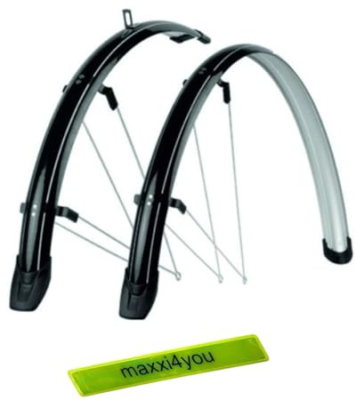 Schutzblech -Set 28 breit 56 mm schwarz inkl. maxxi4you Reflexband