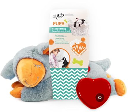 All for Paws Animaux en Peluche avec simulateur de Battement Cardiaque, Jouets pour Petit Chien pour soulager l'anxiété, Jouet d'aide au comportement des Chiots