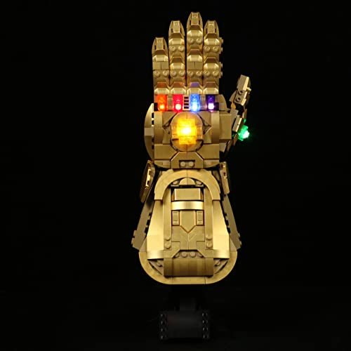 LocoLee Led Licht Set Kompatibel mit LEGO Infinity Handschuh,Dekorations Led Beleuchtungsset Compatible with LEGO 76191 Thanos Handschuh, Nur Lichter Kit, Kein Modell(Standard)