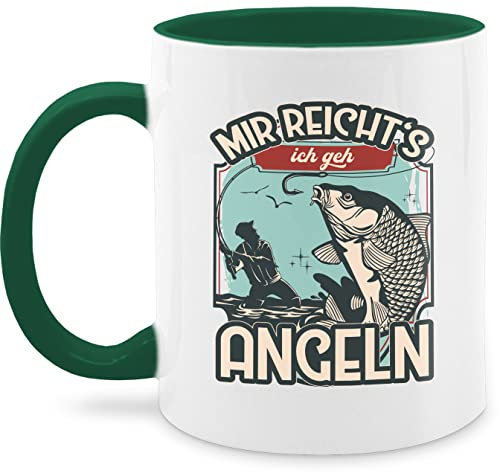 Tasse Tassen 325ml - Deko Hobby Geschenk - Mir reicht's ich geh angeln - 325 ml - Dunkelgrün - gehe kaffeebecher