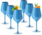 DoimoFlair Weingläser aus Kunststoff bruchsicher Weinbecher Sektgläser Plastik 47 cl. (Blau)