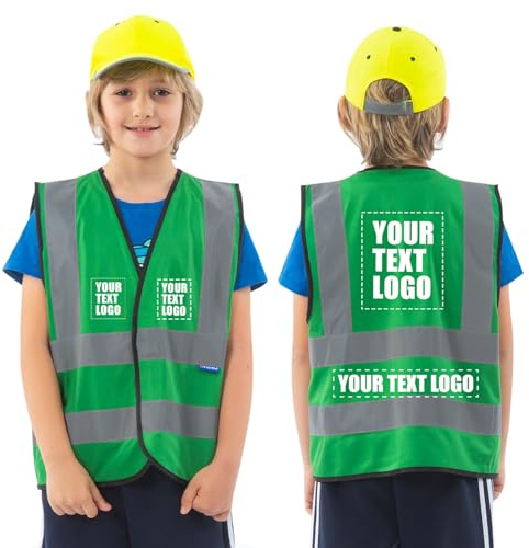 AYKRM Personalisierte bedruckbare Warnweste für Kinder Sicherheitsweste Schutz für Jungs Mädchen