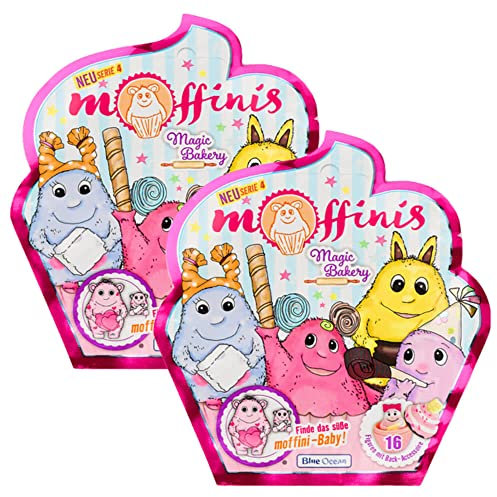 Generisch Blue Ocean Moffinis Figur Sammelfigur Serie 4 - Magic Bakery - Moffini Muffin Monster - 2 Tüten