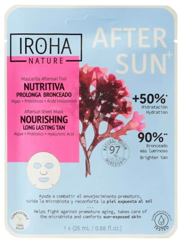 IROHA NATURE - Mascarilla Facial Aftersun Nutritiva | Cosmética Coreana | Prolonga el Bronceado y Mejora la Piel Madura