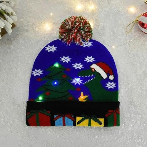 TERPCO Weihnachtsmütze, kreativer Weihnachtsmann, Schneemann, Elch, Strickmütze mit winterwarmer Strickmütze, Weihnachtsgeschenke-B02