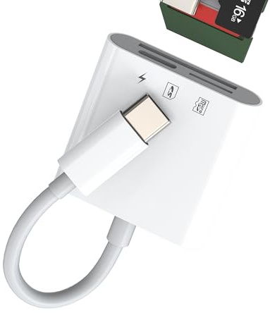 Adapter Typ C zu USB-C Ladegerät SD/Micro SD-Kartenleser 3-in-1 Card Reader für Apple für iPhone 15 Pro Max Plus für iPad MacBook Air Connector Compact Flash Memory Stick Thunderbolt 4 Konverter