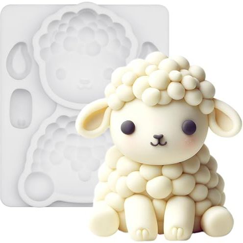 Moule en silicone pour décoration de gâteau en forme de mouton 8,4 cm de haut
