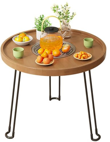 TT-YEC Griglia A Carbone Rotonda Multifunzionale, Griglia da Patio Pieghevole, Tavolo da Barbecue Portatile per Braciere Esterno con Griglia, Griglia da Giardino Professionale