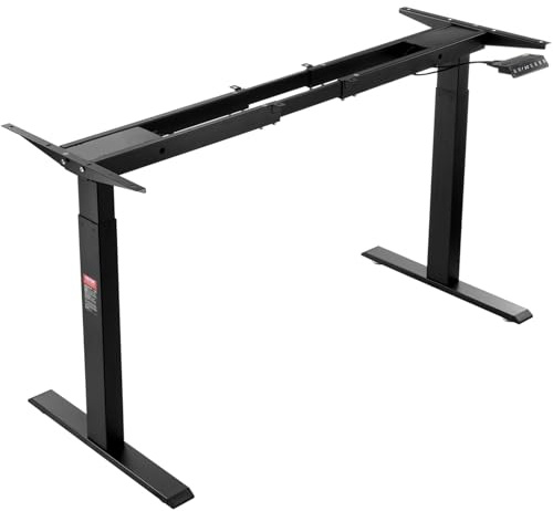 VEVOR Marco de Escritorio de Pie con Motor Dual Altura Ajustable 70-117 cm Patas Eléctricas para Escritorio Longitud de 110-178 cm Base de Estación de Trabajo para Hogar, Oficina, Solo Marco, Negro