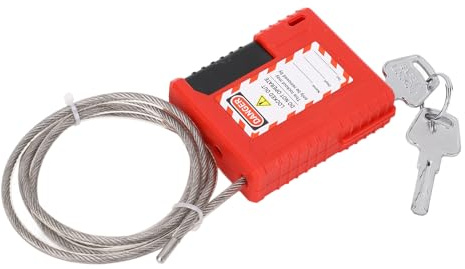 Sonew Bloqueo de Cable de Etiquetado, Candado de Seguridad de Bloqueo de Acero Inoxidable de 3.28 Pies, Bloqueo de Cable Ajustable, Cable Loto para Bloqueo de Etiqueta, para
