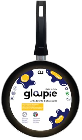 GLOUPIE Padella In Alluminio Antiaderente Di Alta Qualità Ecologico E Riciclabile PFAS, PFOA E Nichel Free, Diam. 30 Cm, Cottura Uniforme E Salutare, Ideale Per Cottura A Gas, Made In Italy