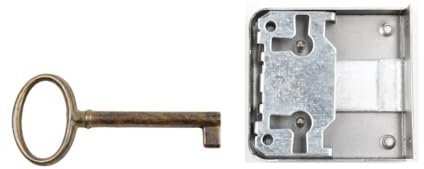 Holzando Möbelschloss 02.0022 mit Schlüssel 3012 - Dornmaß 40mm - Halmlänge 45mm