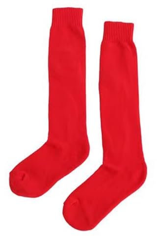 LYXXJRYBHD 2 Paar Fechtsocken, Fechtsocken Aus Verdickter Baumwolle, Schützende Lange Sportsocken für Degen, Säbel, Florett, Unisex(Red,Large)