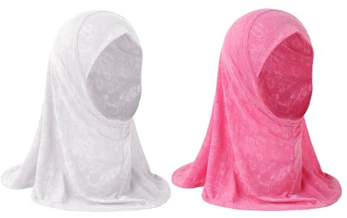Little Girls Flowers Hijab Soft One Piece Bonnet Hat Arabian Bandana for 2-6Yrs
