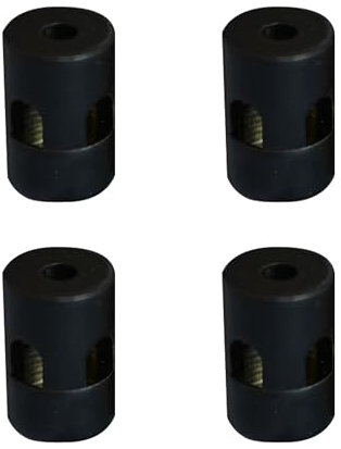 FSLiving Aluminium Wand- und Deckenpins für Textilkabel, 4x Stück, Aufputz-Kabelhalter für Textilkabel, Lampen Decken- und Wandpin mit Schrauben - Schwarz - 16mmx24mm