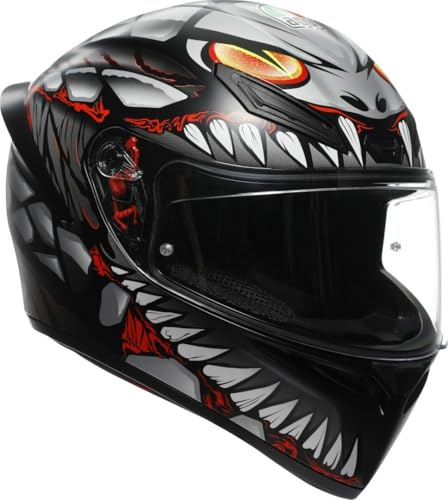 AGV K1 S Lyzard Helm, schwarz/grau/rot, S (55/56)