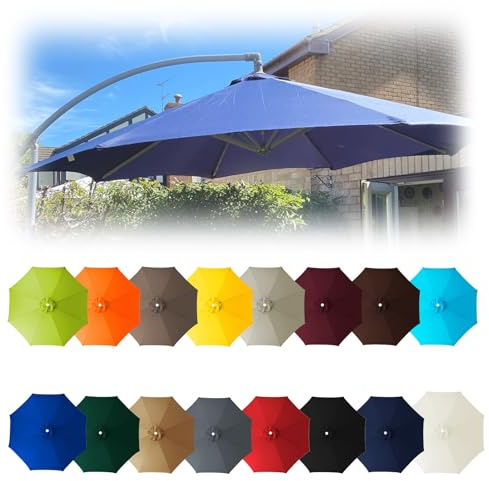 Cantilever Parasol Top Fabric Cover Sunshade Cloth, Replacement parasol fabric cover, Garden Parasol Canopy Cover, 6 Arms/8 Arms, For Garden Yard Patio Deck(Beige,8ribs:3.5m/11.5ft)