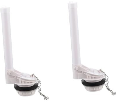 NUOBESTY 2 Pièces Robinet De Vidange Des Toilettes Monter Vanne à Flotteur Soupape Chasse D'eau Couvercle Anti Eclaboussure Clapet Universel Acier Inoxydable 304 Blanche