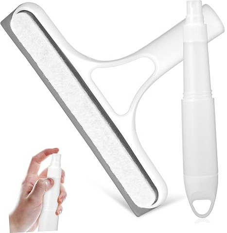 BESTYASH Escobilla De Goma y Fregador Esponja 2 1 para Limpiar Ventanas, Herramienta Multifuncional Blanca, Rociador Integrado para Limpieza Rápida, Uso Hogar y Automóvil