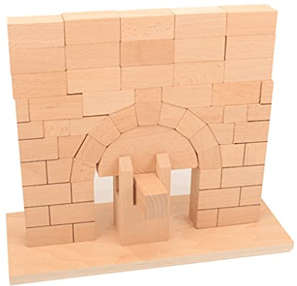 1SET blocco di impilamento ponte ad arco romano in legno interattivo giocattolo stimolante gioco impilabile blocchi di legno