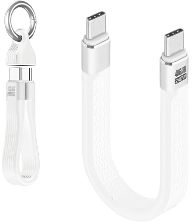 Leehitech 240W USB C zu USB C Kurzes Kabel USB 4.0 PD3.1 Ladekabel Kurz Schnellladekabel, 40Gbps, 8K 60Hz Video für iPhone 17/16ProMax, Samsung S25/S24, Thunderbolt 4/3, Power Bank, 13cm