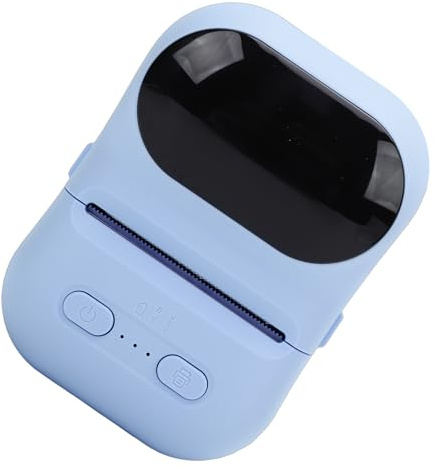 Dpofirs Tragbarer Thermodrucker, Bluetooth Pocket Thermal Sticker Maker Schwarzweißdruck mit APP, Barcode Etikettendrucker für Kleidung und Schmuck in Kleinen Unternehmen (Blue)