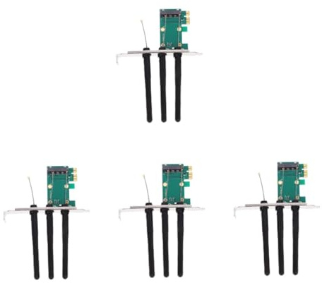 DIYEAH 4 Pezzi Adattatore per Scheda di Rete Wireless Mini Pci-e Doppia Antenna 2db per PC Desktop, Convertitore Wifi Stabile e Compatibile Vari Sistemi Operativi, Scheda Wifi Interna
