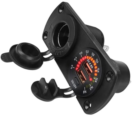 Mocoocouture Marine Auto Doppel USB A-4 8-A Schnelllade Panel Buchse Inklusive Wasserdichter Abdeckung Sicherheitsfunktionen Und Spannungsanzeige USB Steckdose