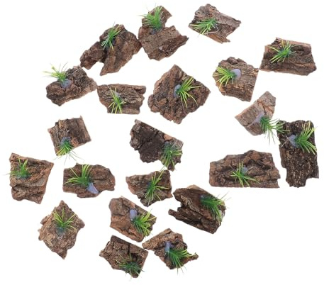 FIXOSHEE Écorce Naturelle pour Reptiles 24 Pcs Substrat D'habitat Écologique pour Terrariums, Décor d'escalade et Cachette pour Geckos, Dragons Barbus, Tortues et Caméléons, Fond en Liège