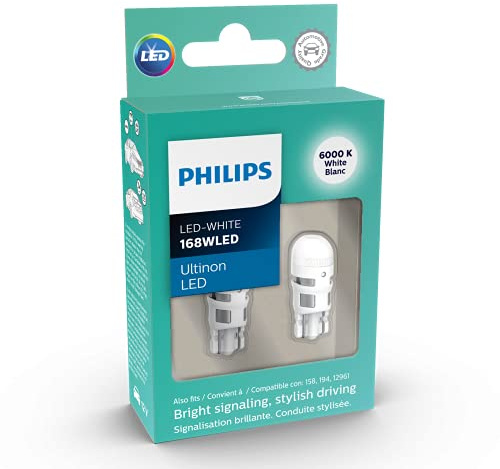 Philips Automotive Lighting 168WLED Ultinon LED (White), 2 Pack