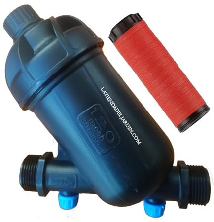 Suinga Filtre à anneaux 1 120 mesh. Filetage mâle 1. Utilisé pour éviter l'entrée d'impuretés dans le réseau d'irrigation. Filetage mâle 1 pour s'adapter à un tuyau de 32mm, noir